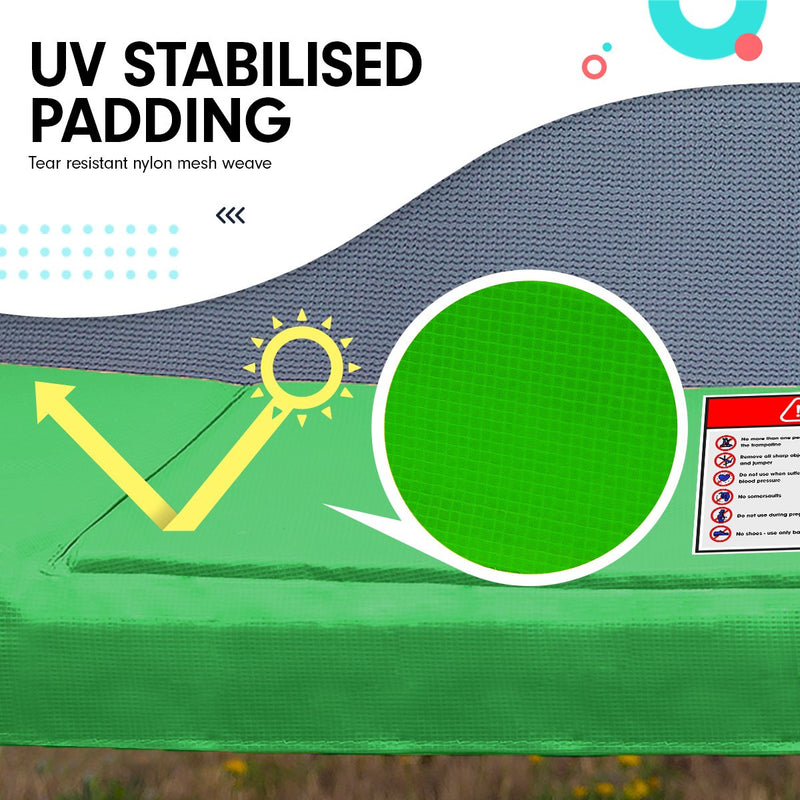 Kahuna 8ft x 11ft Rainbow Trampoline with Safety Enclosure & Hoop