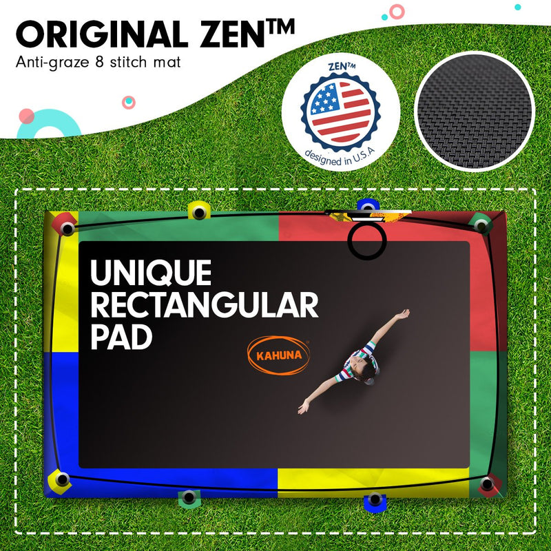 Kahuna 8ft x 11ft Rainbow Trampoline with Safety Enclosure & Hoop