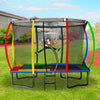 Kahuna 8ft x 11ft Rainbow Trampoline with Safety Enclosure & Hoop