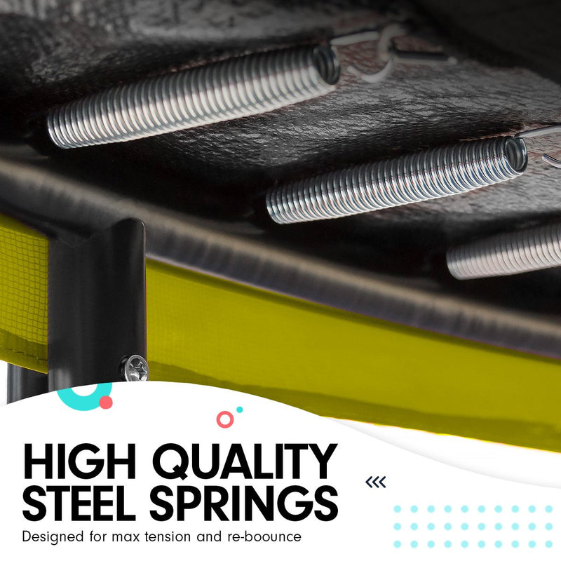 Kahuna 8ft x 11ft Rainbow Trampoline with Safety Enclosure & Hoop