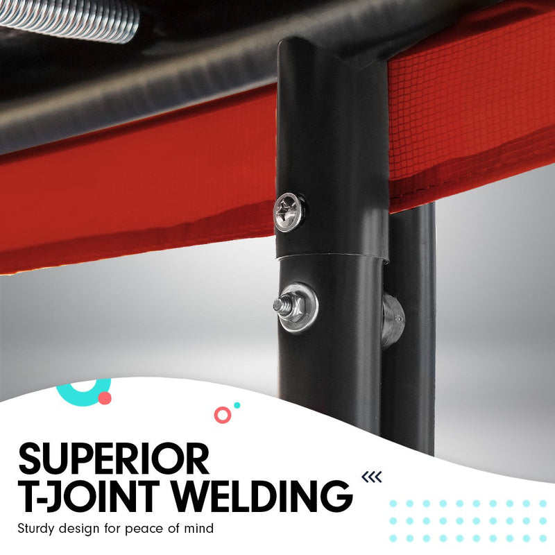 Kahuna 8ft x 11ft Rainbow Trampoline with Safety Enclosure & Hoop