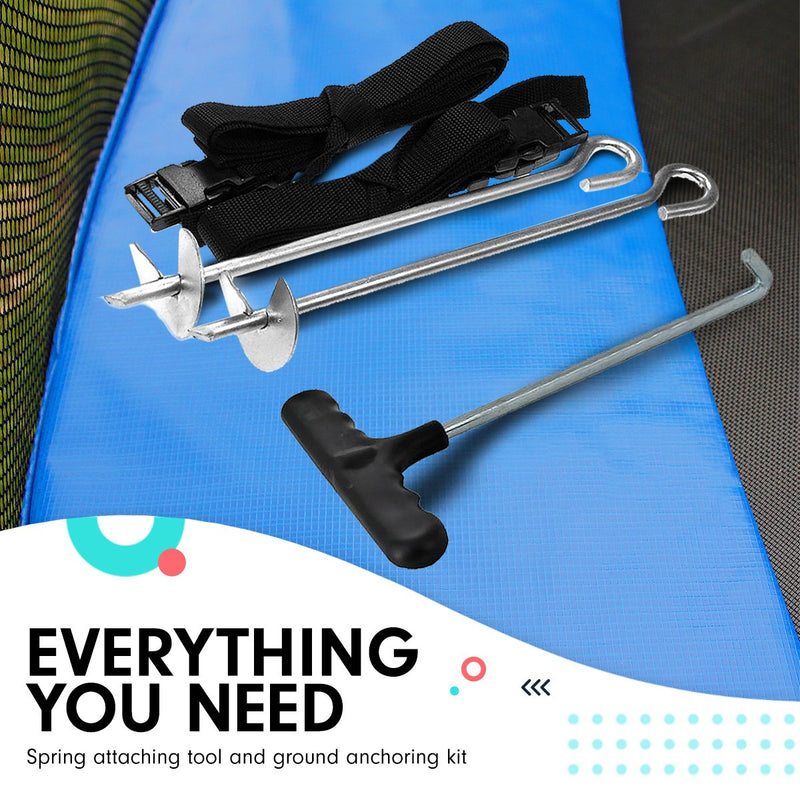 Kahuna 8ft x 11ft Rainbow Trampoline with Safety Enclosure & Hoop