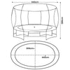 Kahuna 10×15ft Oval Trampoline LED Hoop, Net & Ladder