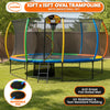 Kahuna 10×15ft Oval Trampoline LED Hoop, Net & Ladder