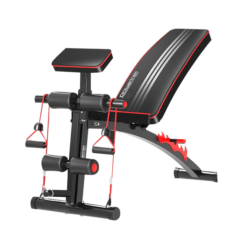 Powertrain Adjustable FID Gym Bench with Preacher Pad