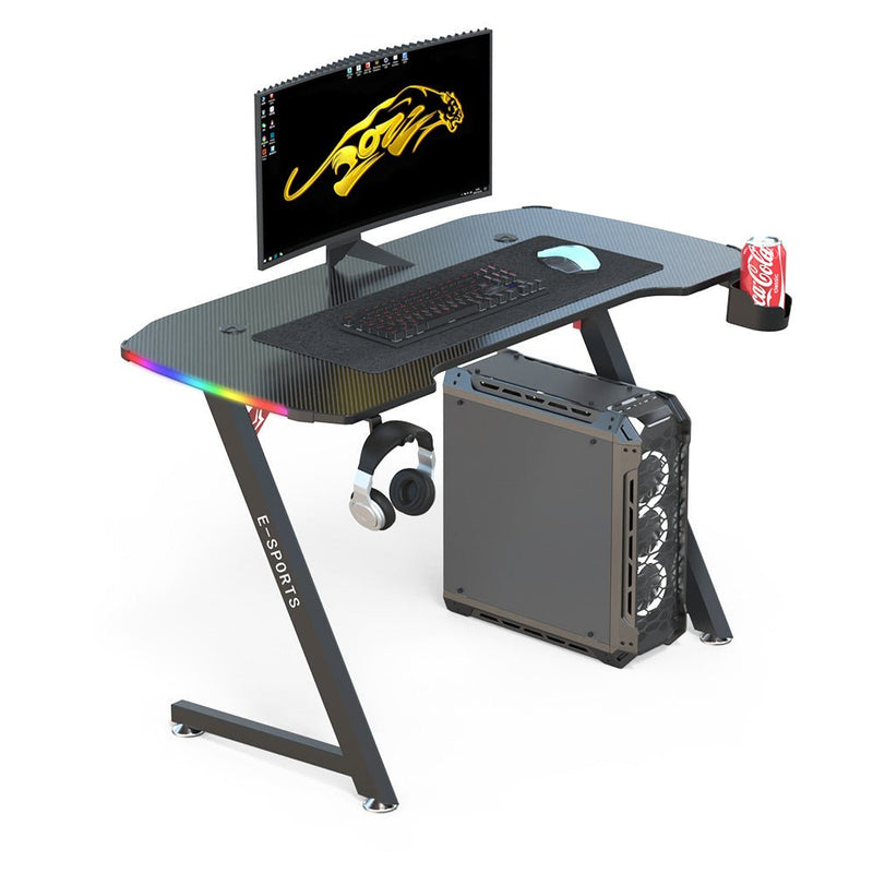 120CM Z-Shaped Gaming Desk with RGB LED Lights