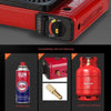 Portable Gas Stove Burner with Non-Stick Plate (Red)