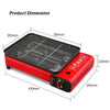 Portable Gas Stove Burner with Non-Stick Plate (Red)