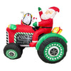 1.8m Christmas Inflatable Tractor with Santa & Penguin