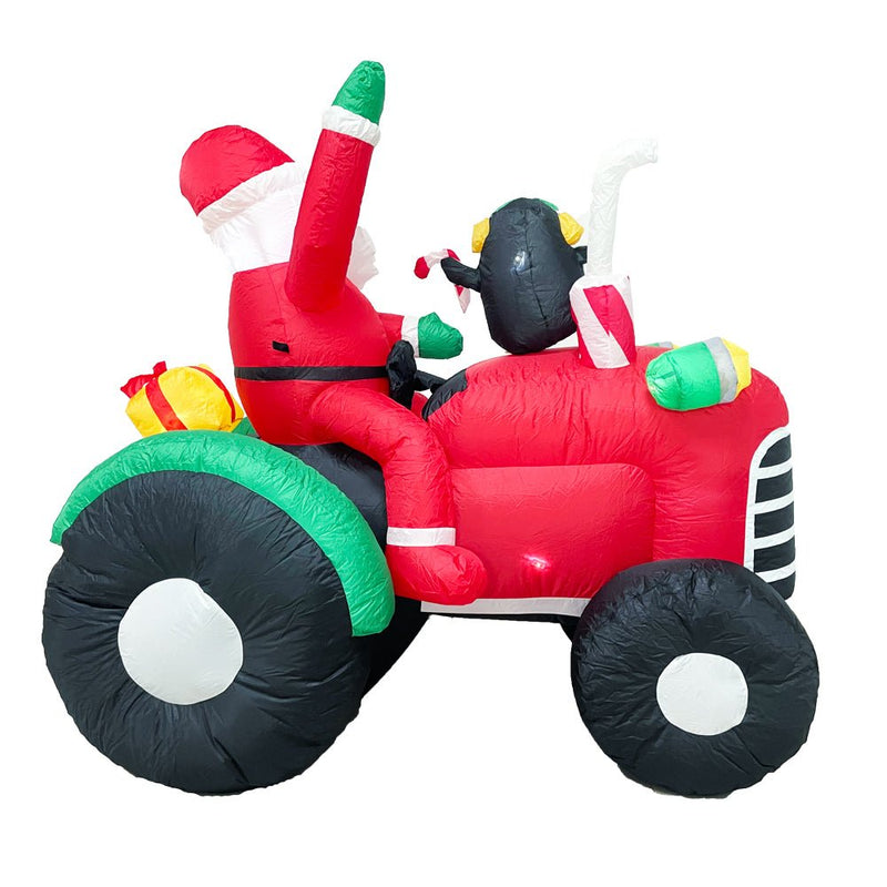 1.8m Christmas Inflatable Tractor with Santa & Penguin
