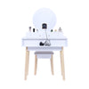 White Vanity Table Set with Stool & LED Mirror