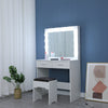 Fidel White Vanity Set with Lighted Mirror & Stool