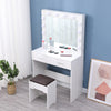 Fidel White Vanity Set with Lighted Mirror & Stool