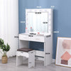 Fidel White Vanity Set with Lighted Mirror & Stool