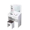 Dylan White Dressing Table with Stool & LED Bulbs