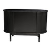 Mid-Century Black Ribbed Sideboard Cabinet