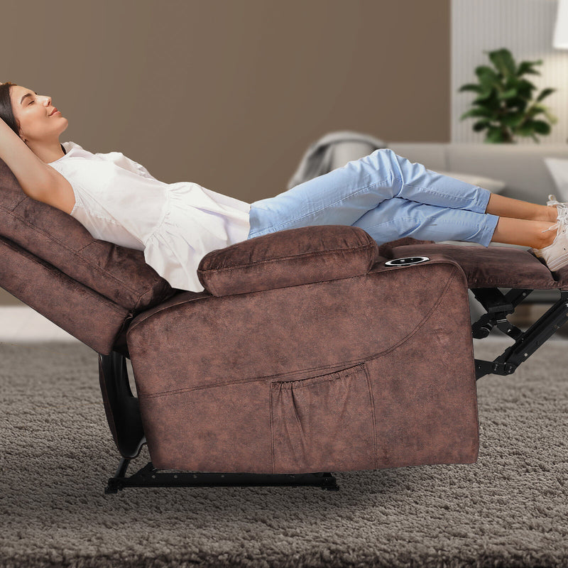 AVERY Electric Massage Recliner Chair Brown