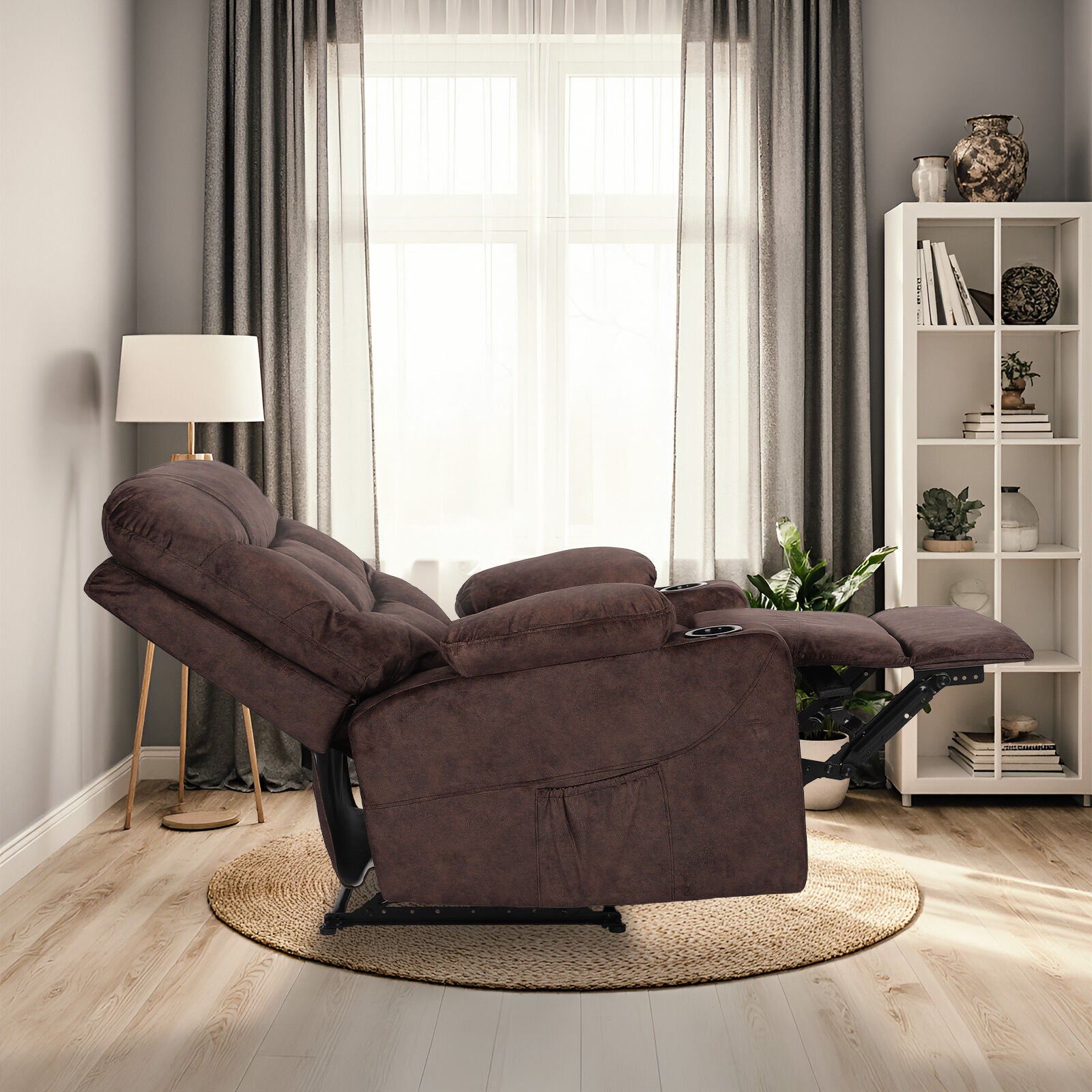 AVERY Electric Massage Recliner Chair Brown
