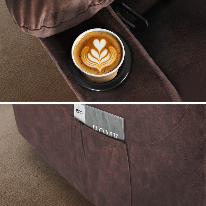 AVERY Electric Massage Recliner Chair Brown