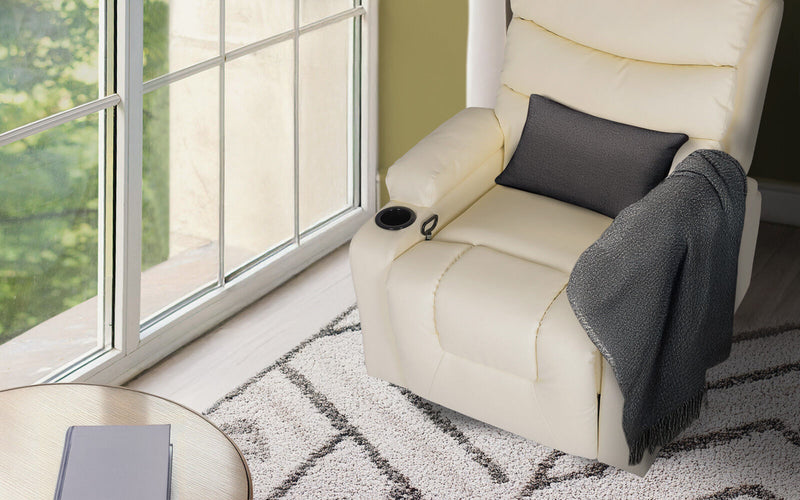 CELINA Electric Massage Recliner Chair Cream