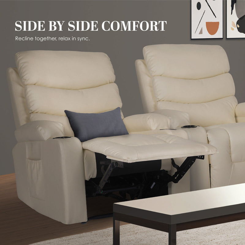 CELINA Electric Massage Recliner Chair Cream
