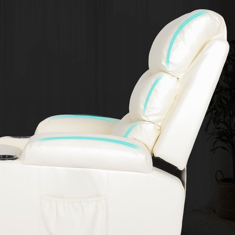 CELINA Electric Massage Recliner Chair Cream