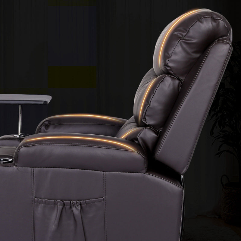 HARLOW Electric Massage Recliner Chair Brown