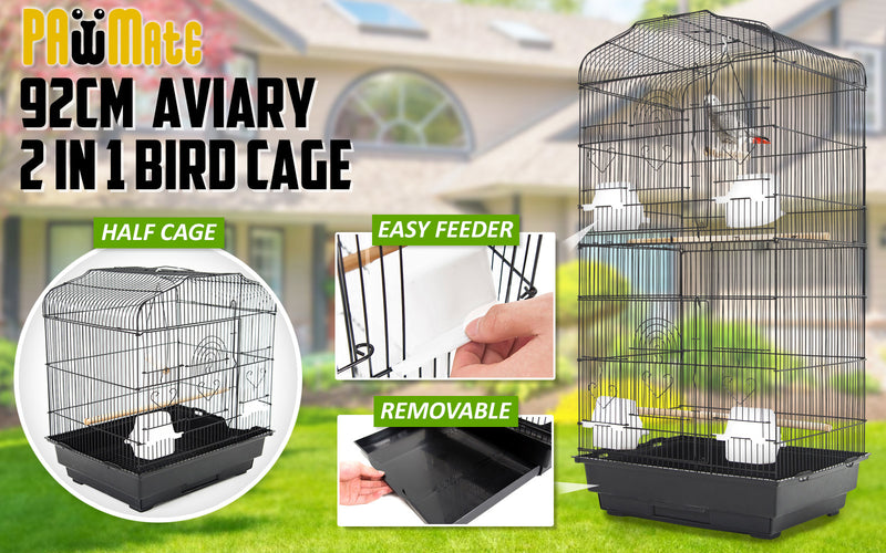 VEER 92cm 2-in-1 Parrot Aviary Bird Cage