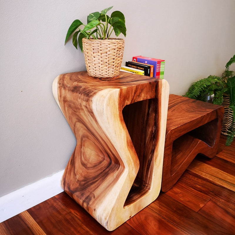 hand crafted from solid wood Side, coffee or entrance corner table