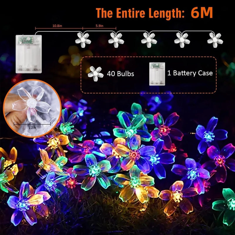 6M Sakura LED 40-Light Waterproof Christmas lights