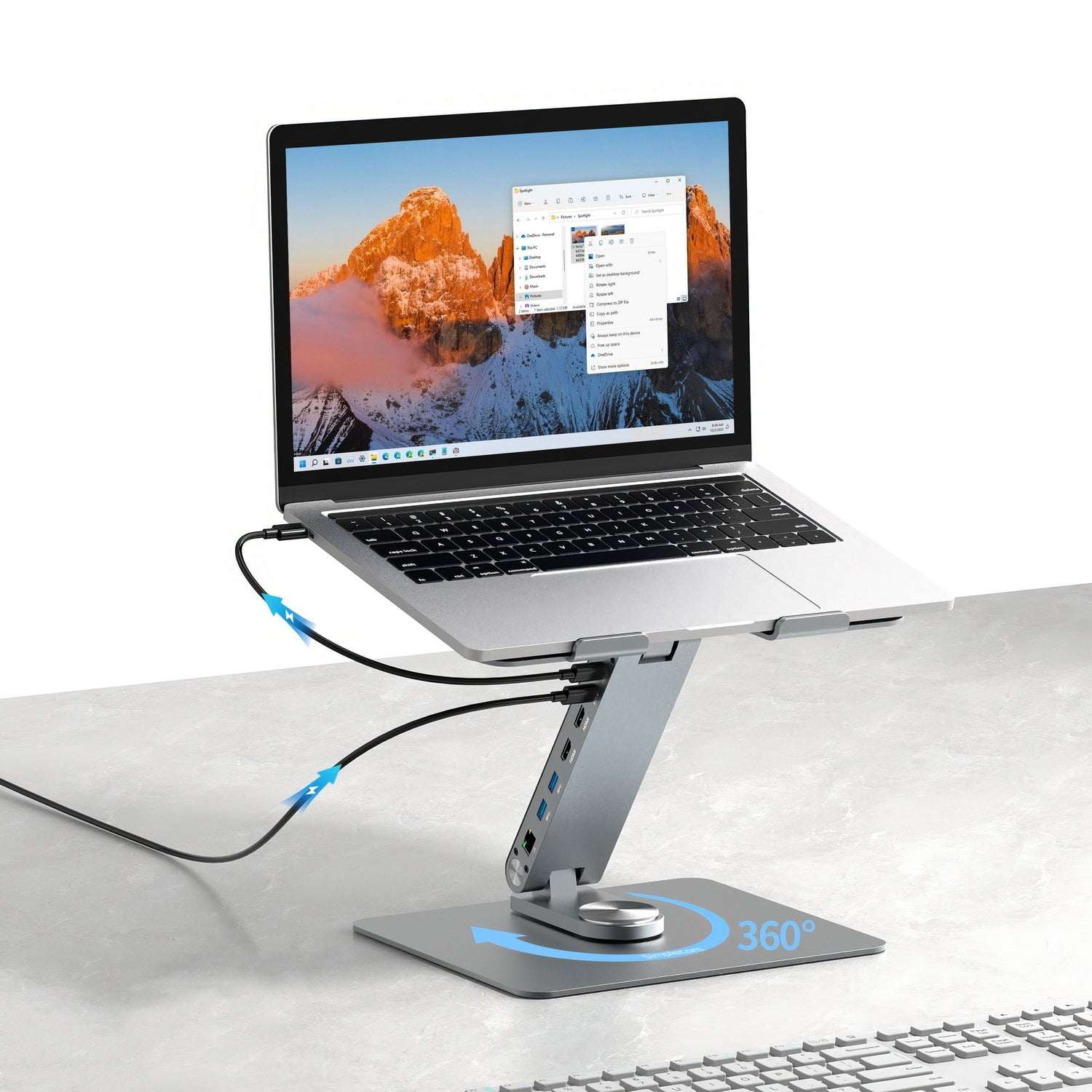 Simplecom CHT660 Laptop Stand with 6-Port USB-C Dock