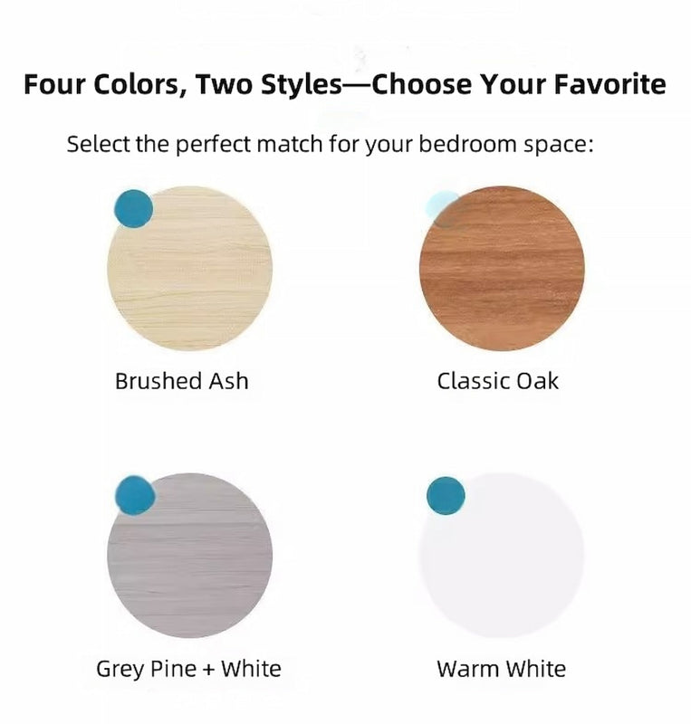 White Wooden Nightstand with Drawers