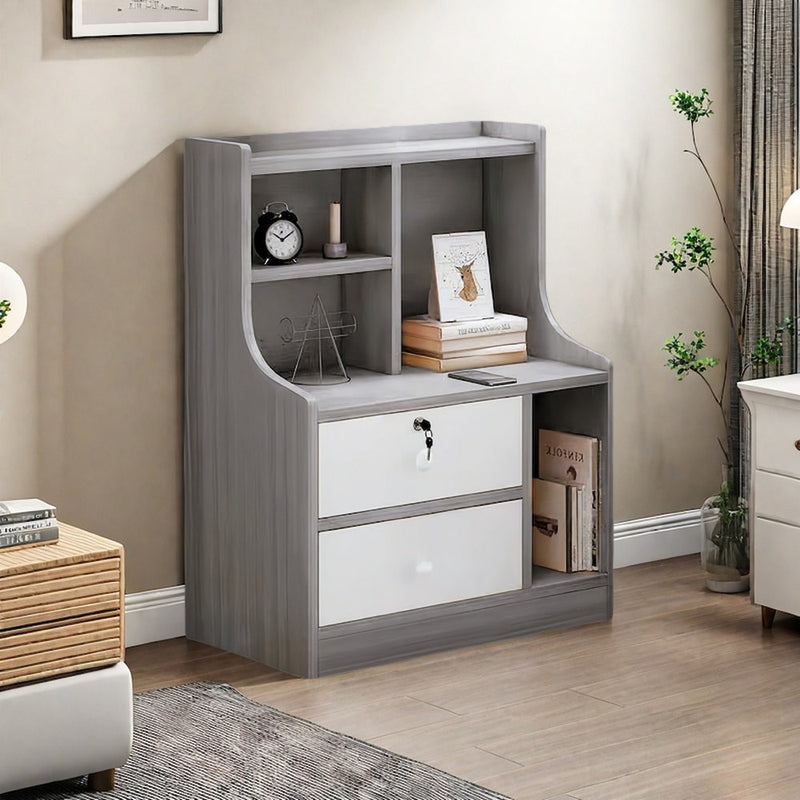2 Bedside Tables with Lockable Drawer