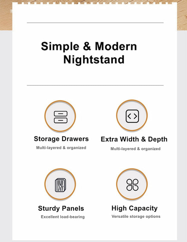 Set of 2 Bedside Tables – White & Oak Drawer