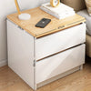 Set of 2 Bedside Tables with Oak Wood Grain Drawers