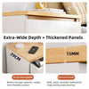 Set of 2 Bedside Tables with Oak Wood Grain Drawers