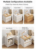 Set of 2 Bedside Tables with Oak Wood Grain Drawers