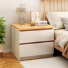 Set of 2 Bedside Tables with Oak Wood Grain Drawers