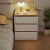 Nightstand with Wood Top & White Triple Drawer