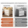 Nightstand with Wood Top & White Triple Drawer
