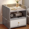 Nightstand – Gray Wood Grain with White Drawer