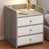 Set of 2 Bedside Tables – 3 Drawers, Light Gray & White
