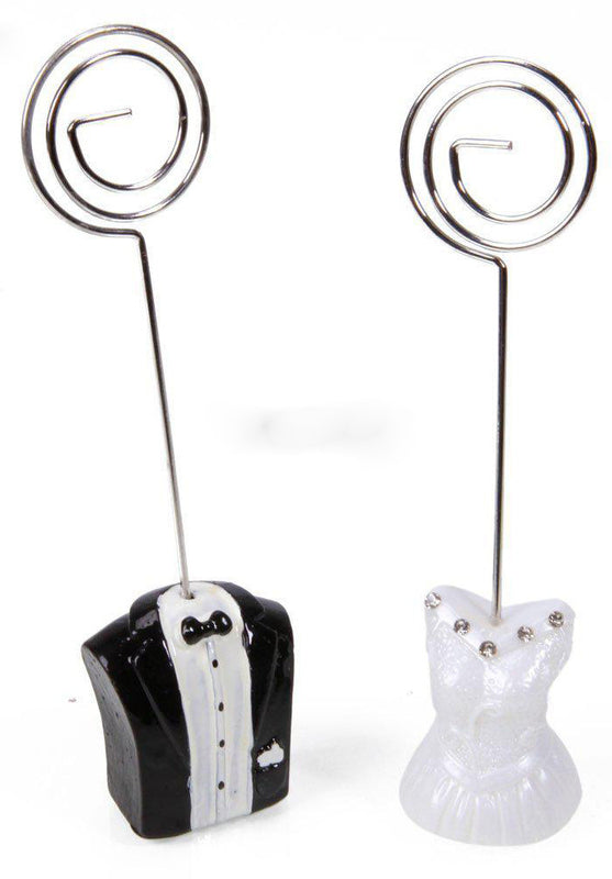 100-Pack Bride & Groom Wedding Place Card Stands – Table Decor