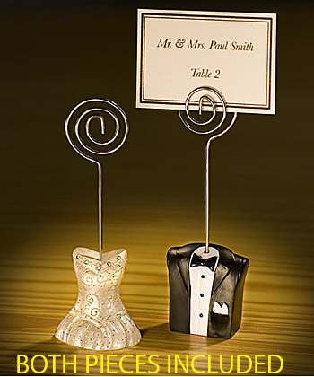 100-Pack Bride & Groom Wedding Place Card Stands – Table Decor