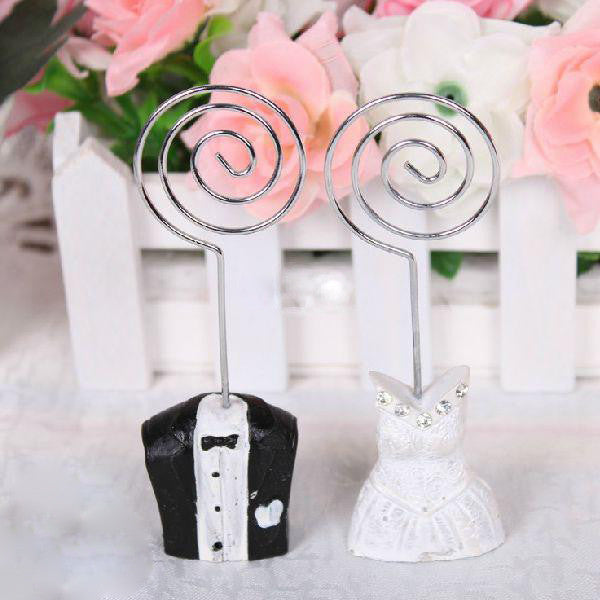 100-Pack Bride & Groom Wedding Place Card Stands – Table Decor