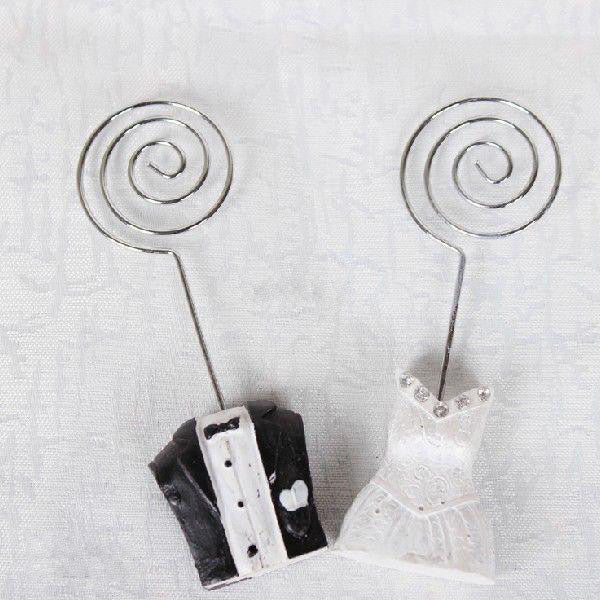 100-Pack Bride & Groom Wedding Place Card Stands – Table Decor