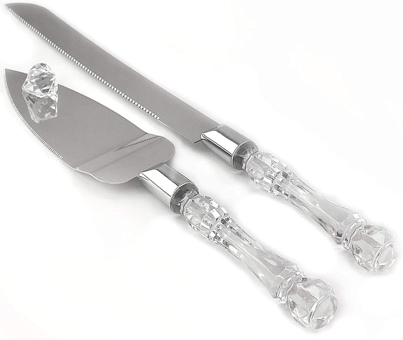 Wedding Cake Knife & Server Set – Silver Blade (Boxed)