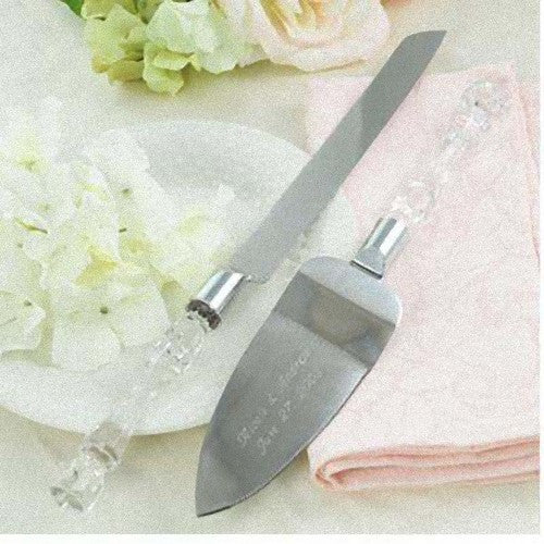 Wedding Cake Knife & Server Set – Silver Blade (Boxed)