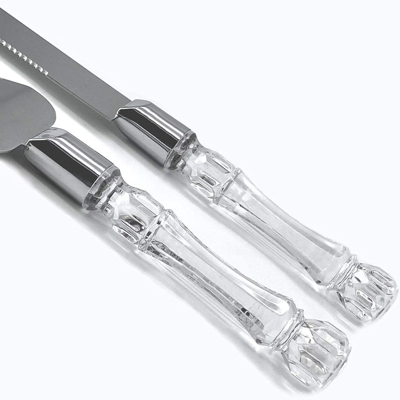 Wedding Cake Knife & Server Set – Silver Blade (Boxed)