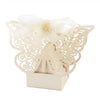 Ivory Butterfly Wedding Bomboniere Favour Boxes – 10 Pack